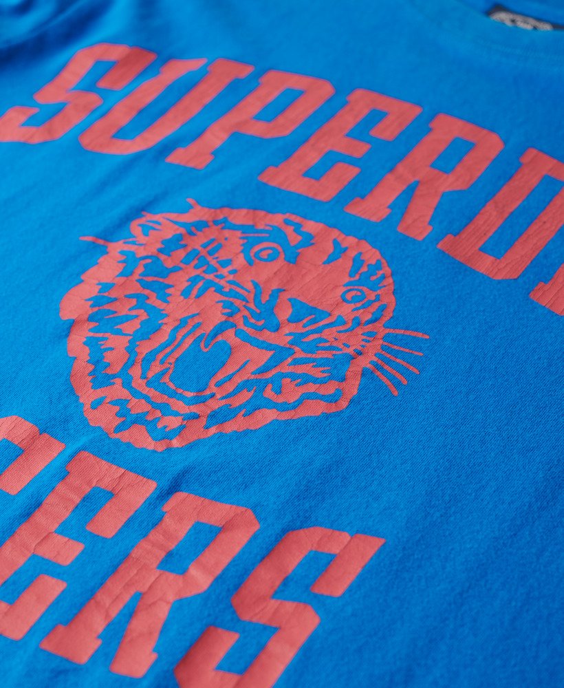 atletisch t-shirt met graphic print in super denby blue