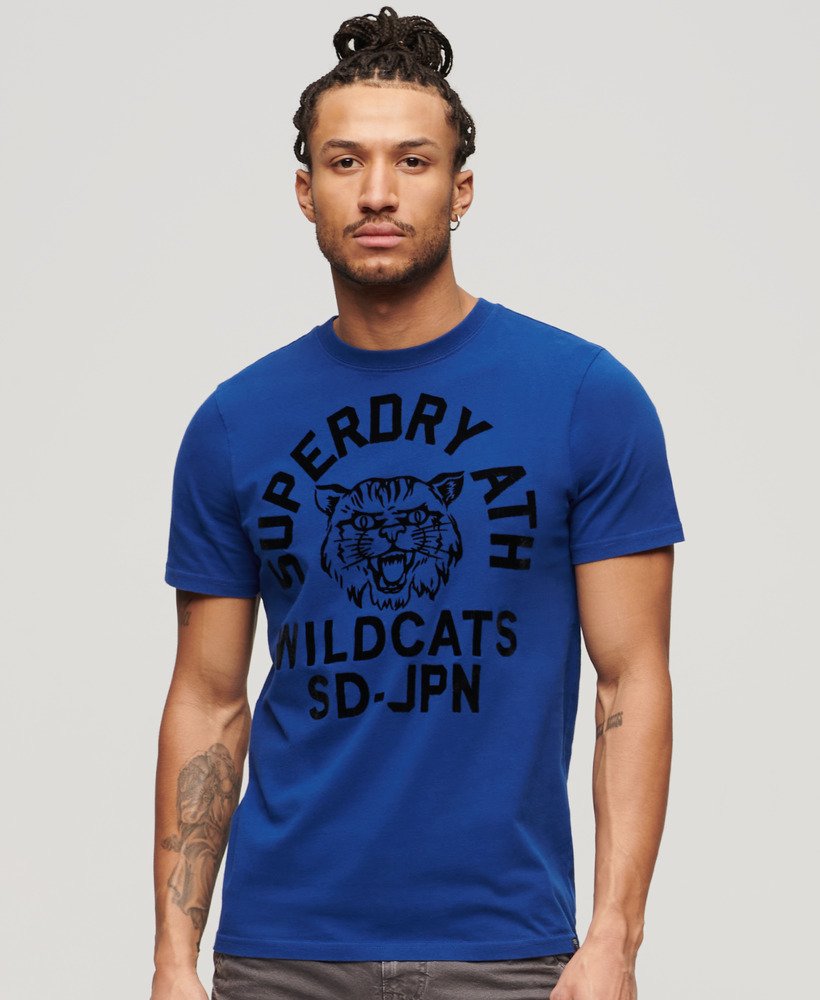 atletisch t-shirt met graphic print voor atletiek in koningsblauw.