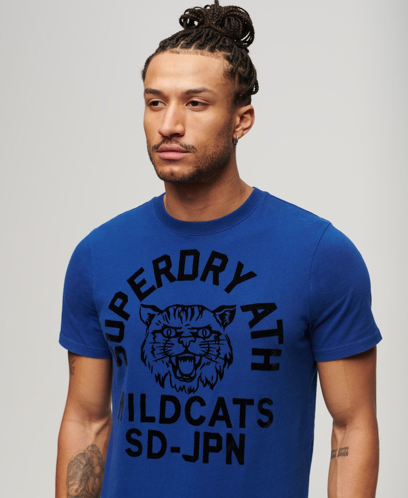 atletisch t-shirt met graphic print voor atletiek in koningsblauw.