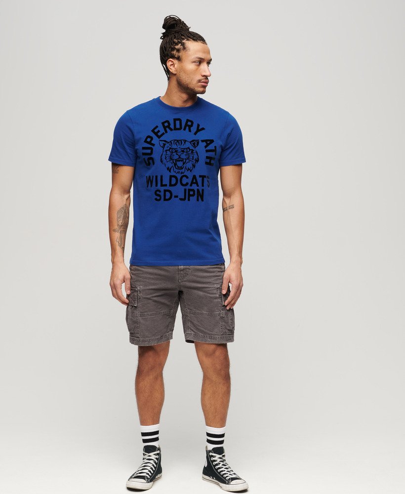 atletisch t-shirt met graphic print voor atletiek in koningsblauw.