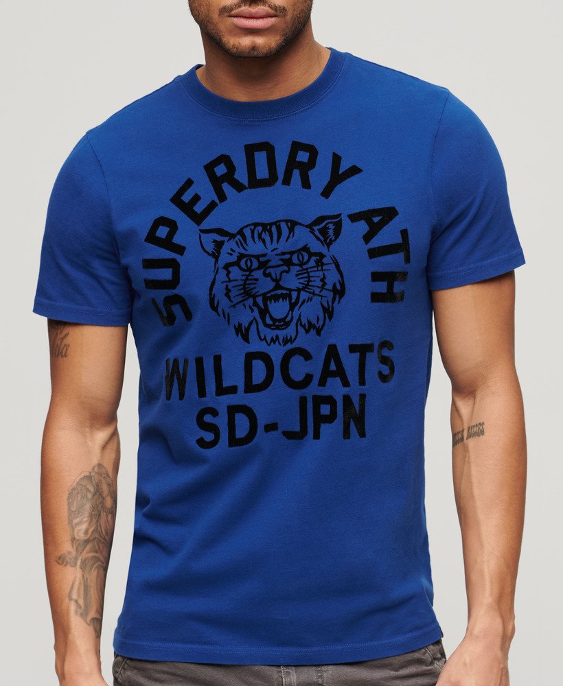 atletisch t-shirt met graphic print voor atletiek in koningsblauw.