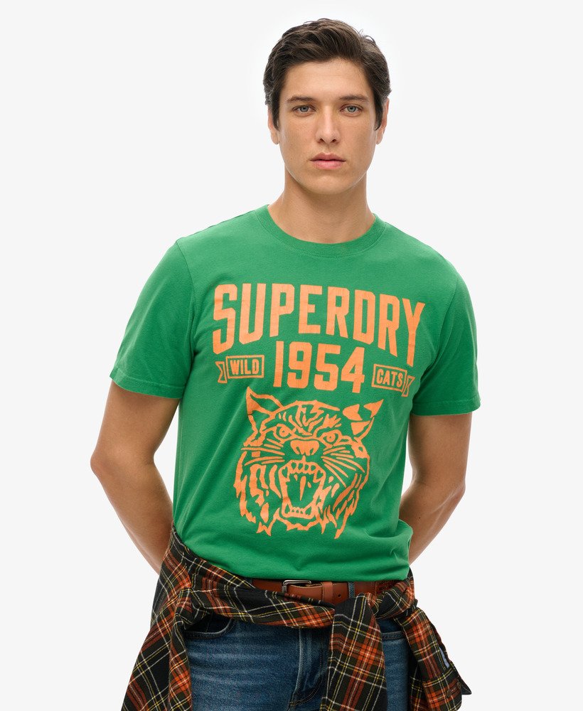 atletisch t-shirt met graphic print voor atletiek in oregon green