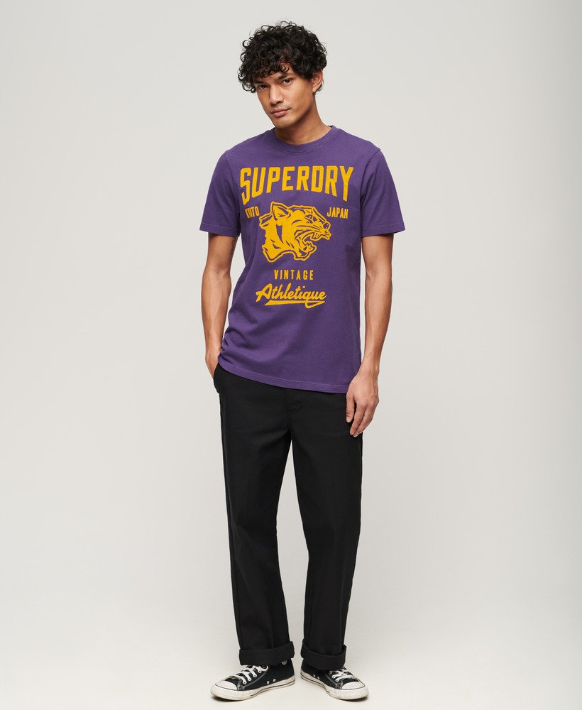 atletisch t-shirt met graphic print voor atletiek in lex purple