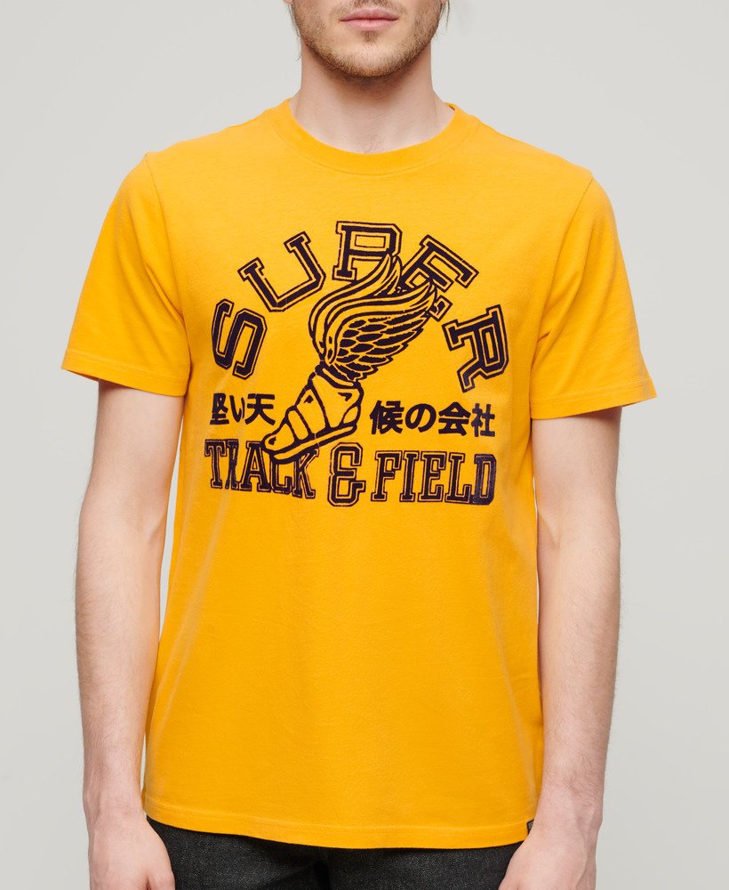 atletisch t-shirt met graphic print in utah gold