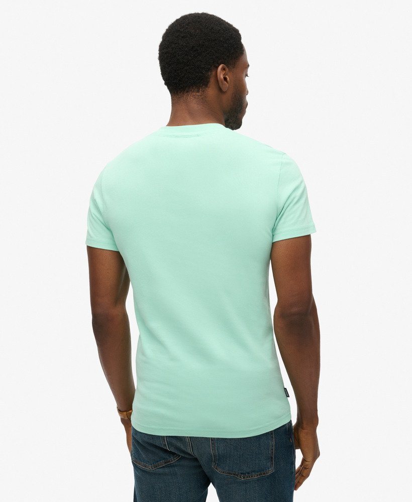 t-shirt met v-hals en essential-logo van biologisch katoen in spearmint lichtgroen.