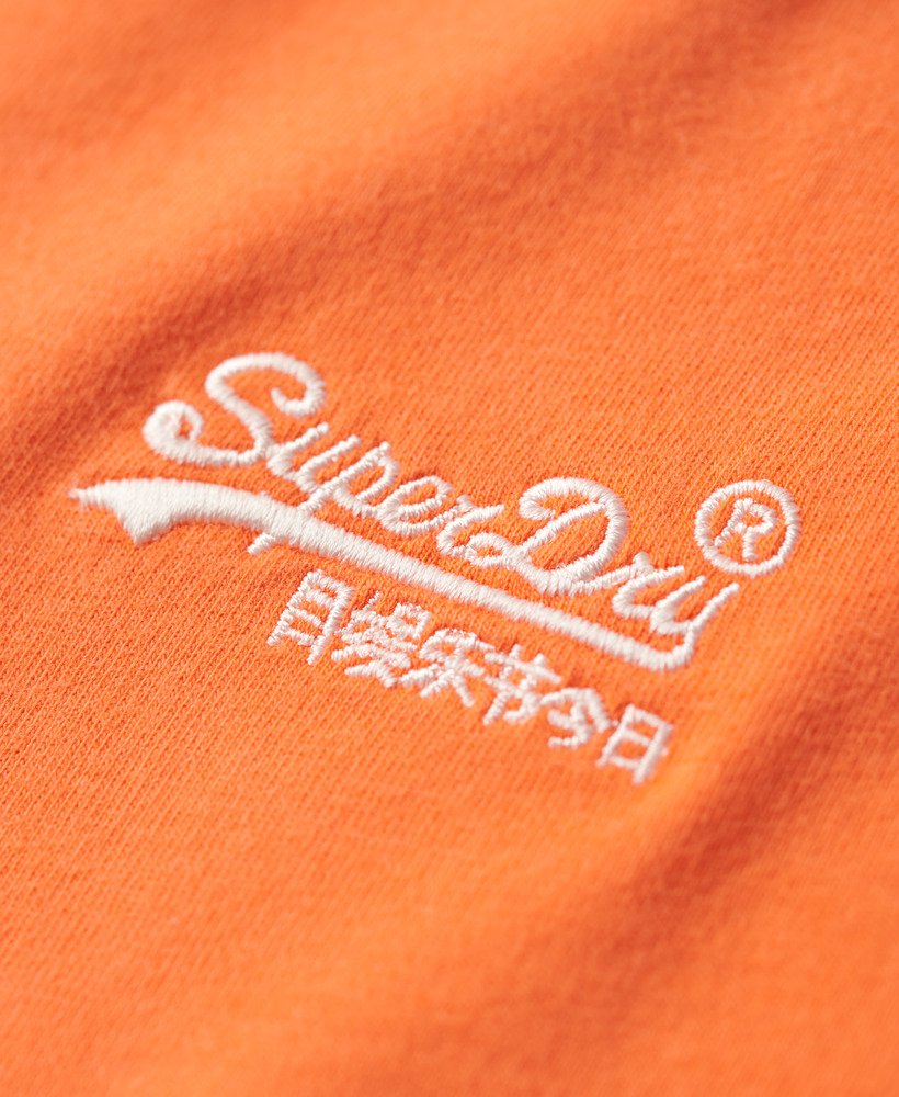 t-shirt met v-hals en essential-logo van biologisch katoen in sunburst coral.