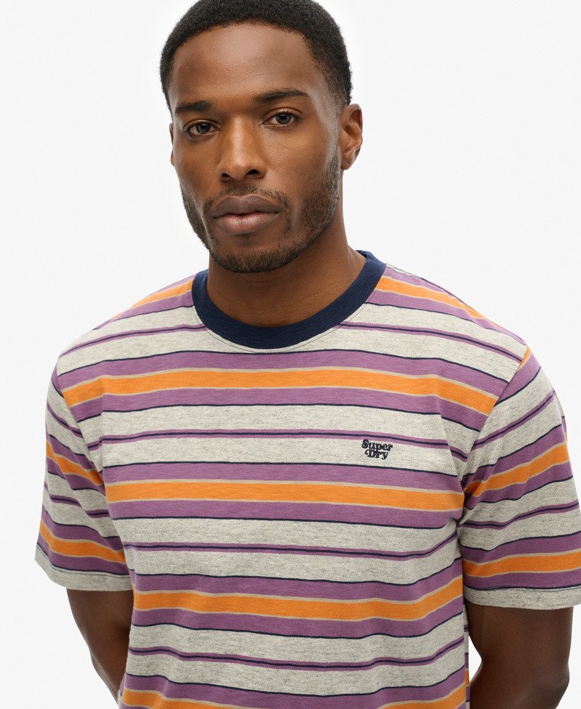 relaxed gestreept t-shirt in grijs gemêleerde strepen