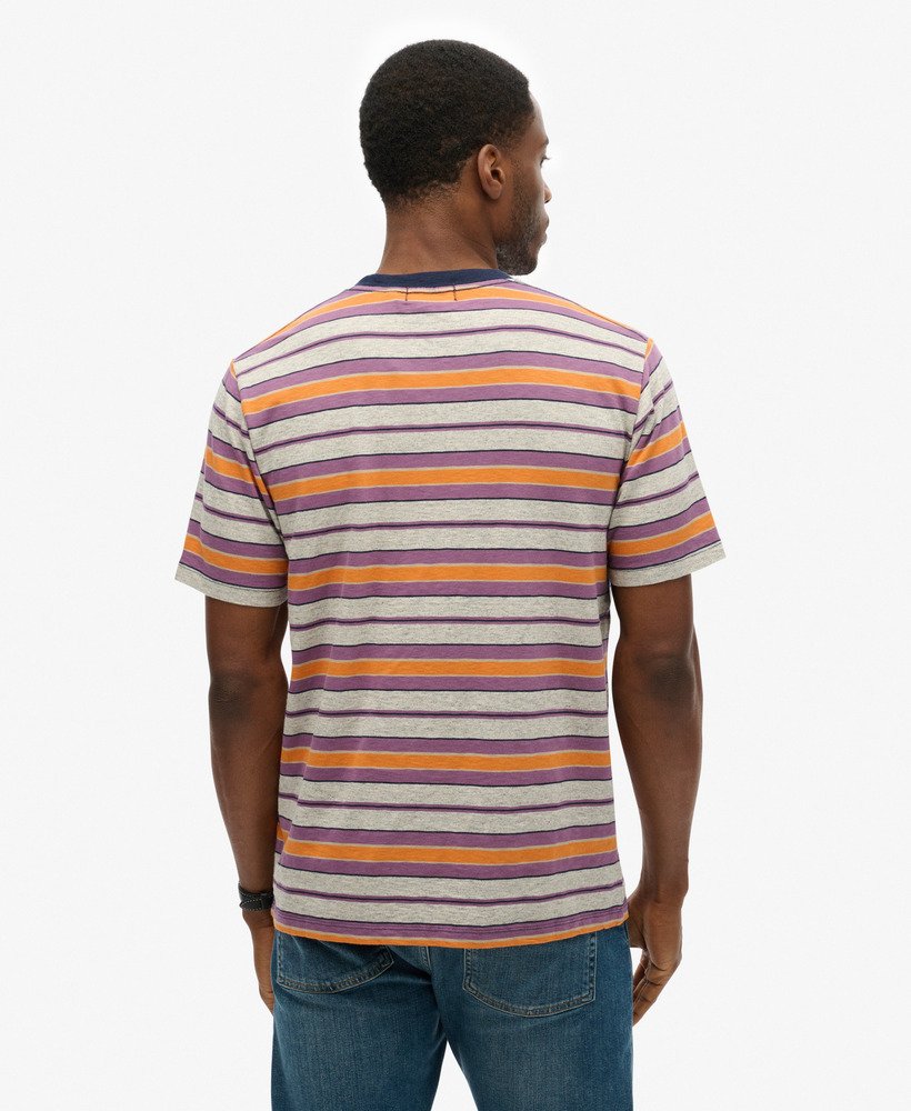 relaxed gestreept t-shirt in grijs gemêleerde strepen