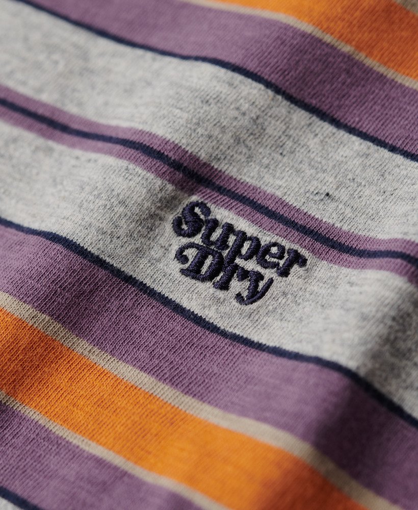 relaxed gestreept t-shirt in grijs gemêleerde strepen