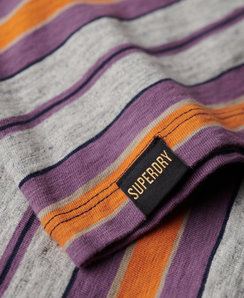 relaxed gestreept t-shirt in grijs gemêleerde strepen