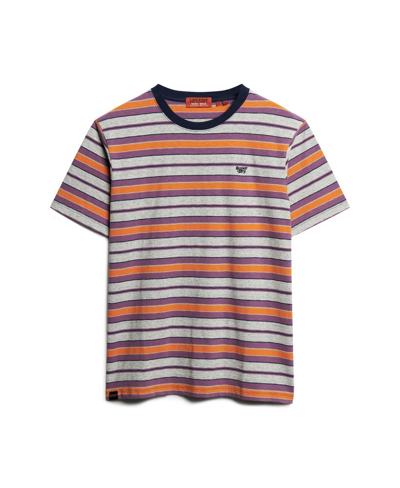 relaxed gestreept t-shirt in grijs gemêleerde strepen