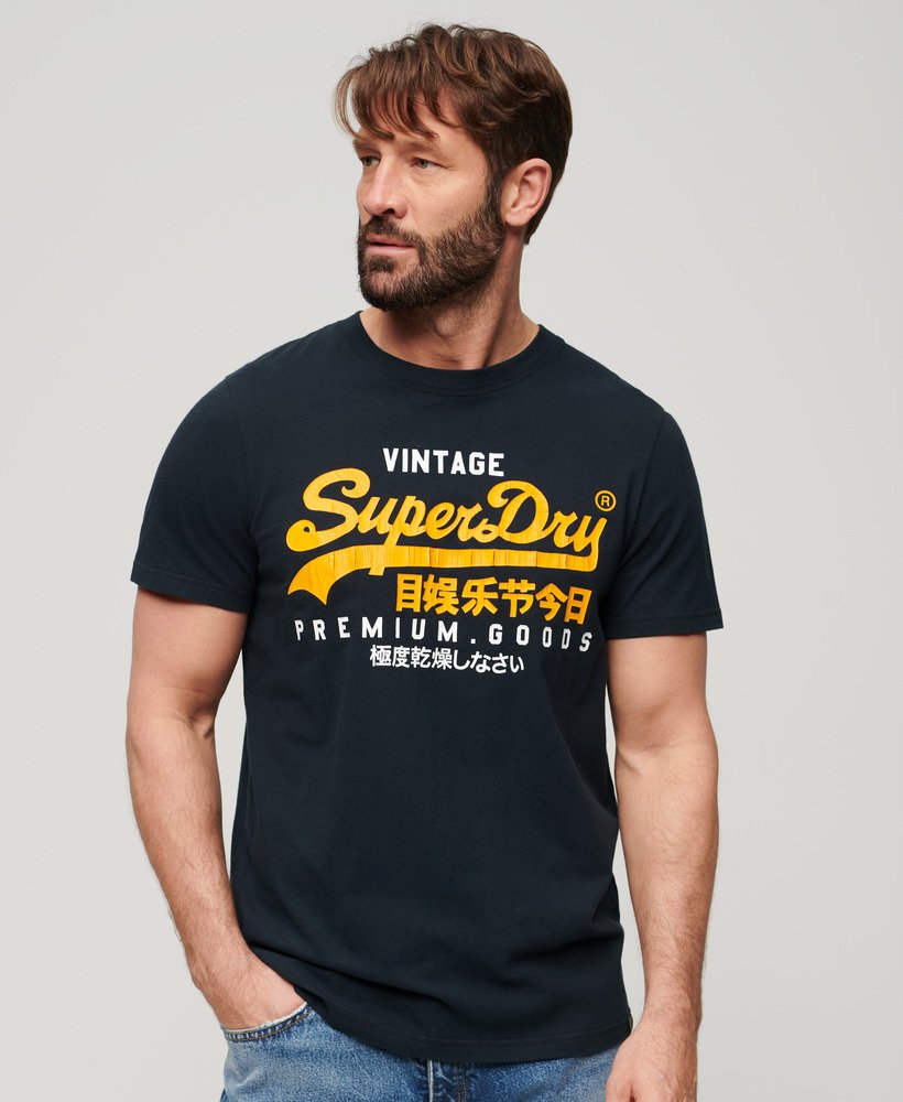 vintage logo duo t-shirt in eclipse navy