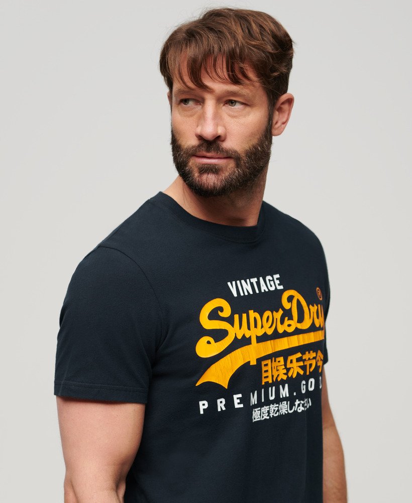 vintage logo duo t-shirt in eclipse navy
