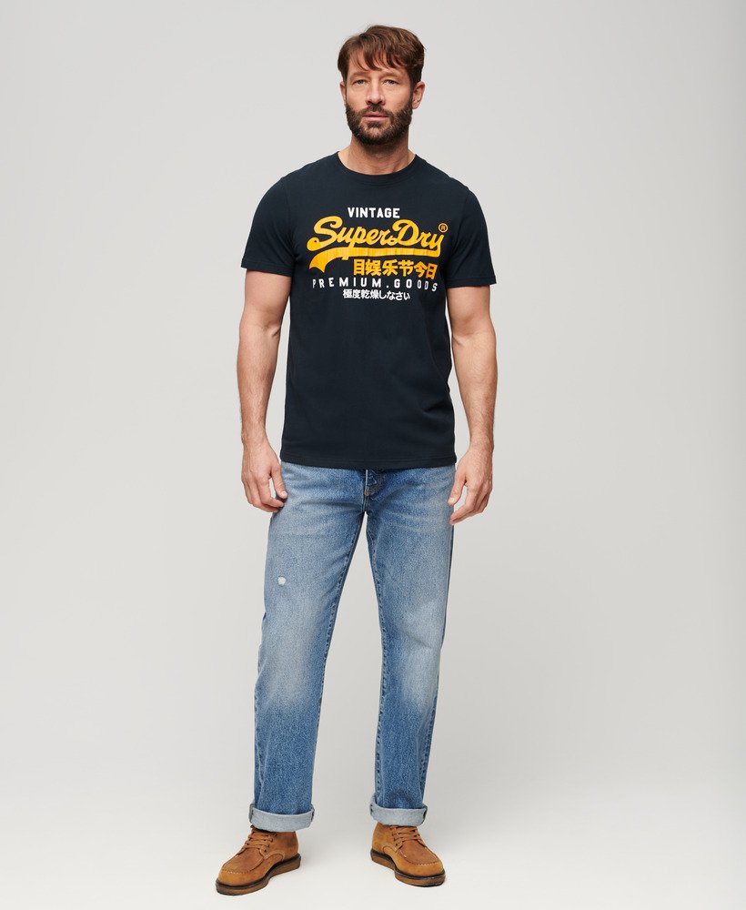vintage logo duo t-shirt in eclipse navy