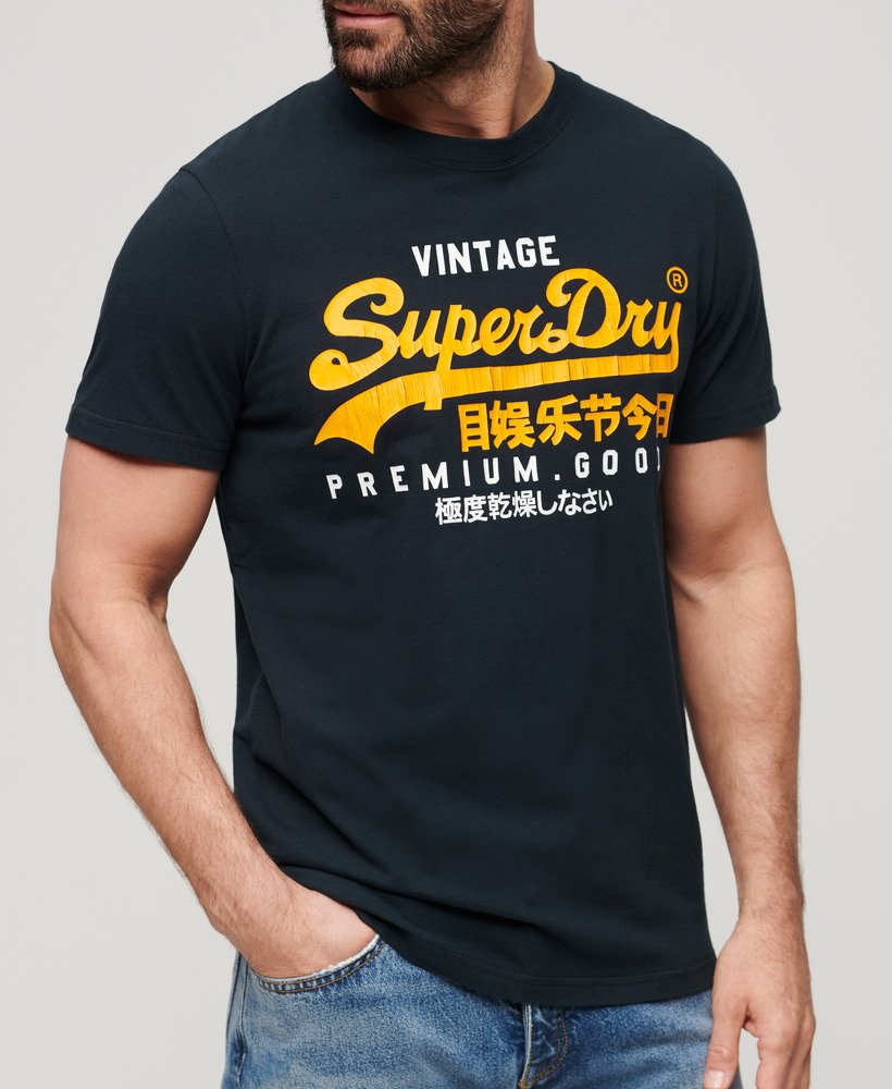 vintage logo duo t-shirt in eclipse navy