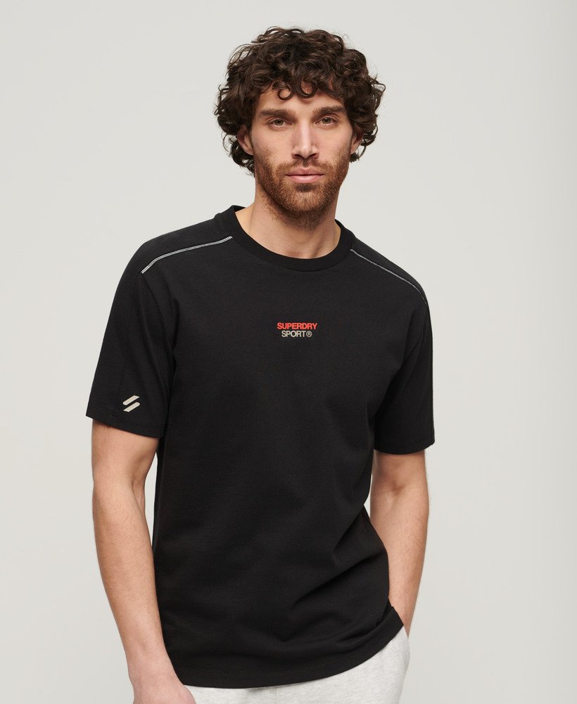 sport tech logo relaxed t-shirt in zwart