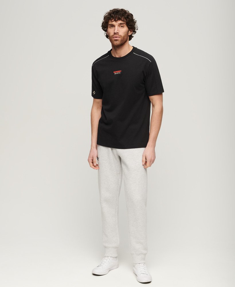 sport tech logo relaxed t-shirt in zwart
