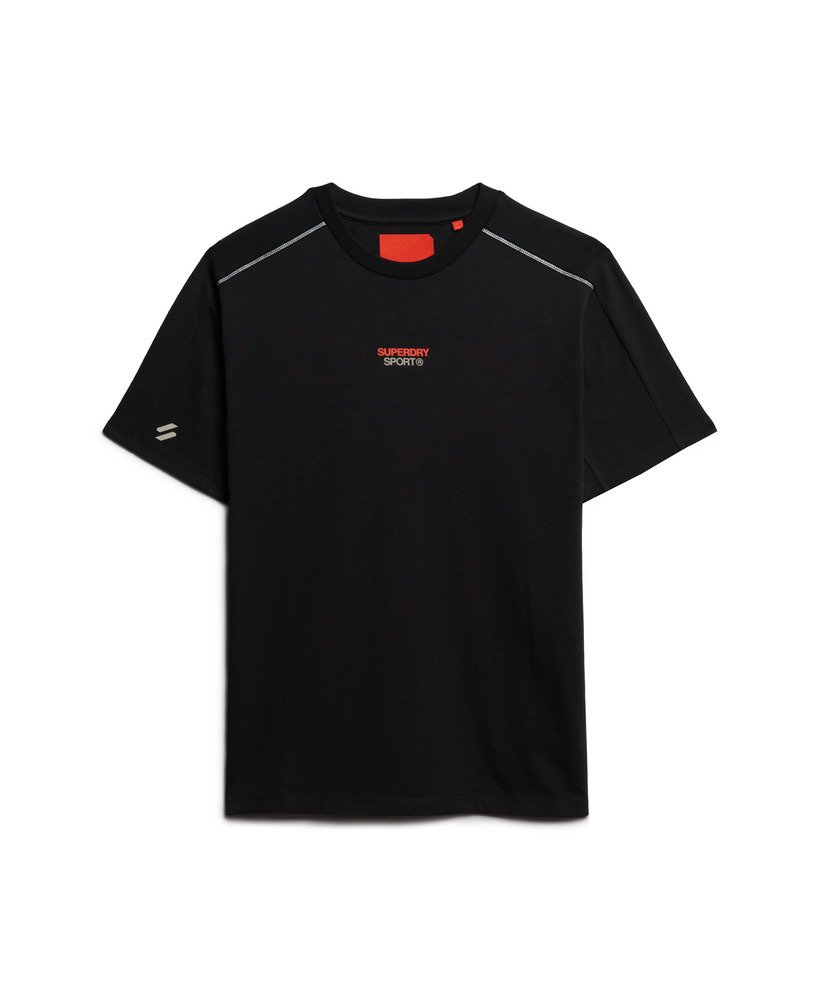 sport tech logo relaxed t-shirt in zwart