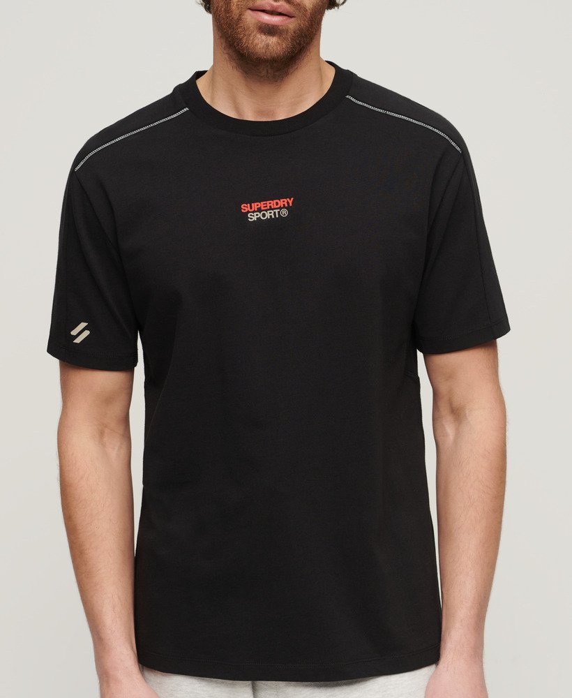 sport tech logo relaxed t-shirt in zwart