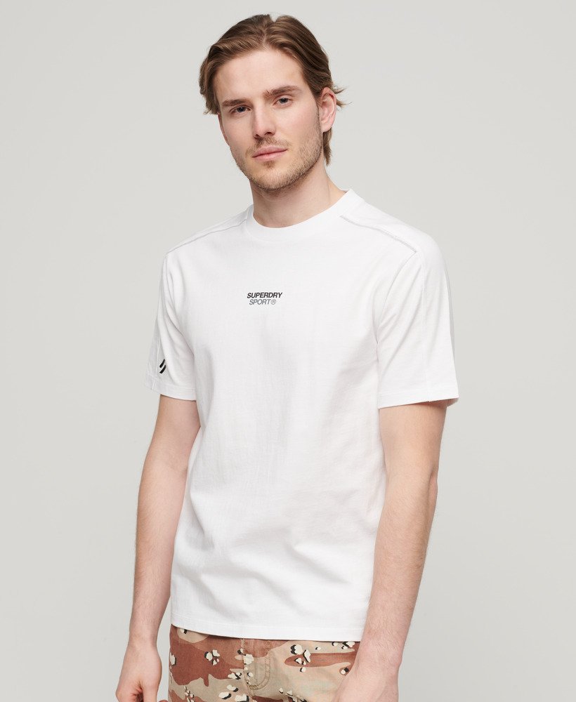 sport tech logo relaxed t-shirt in briljant wit