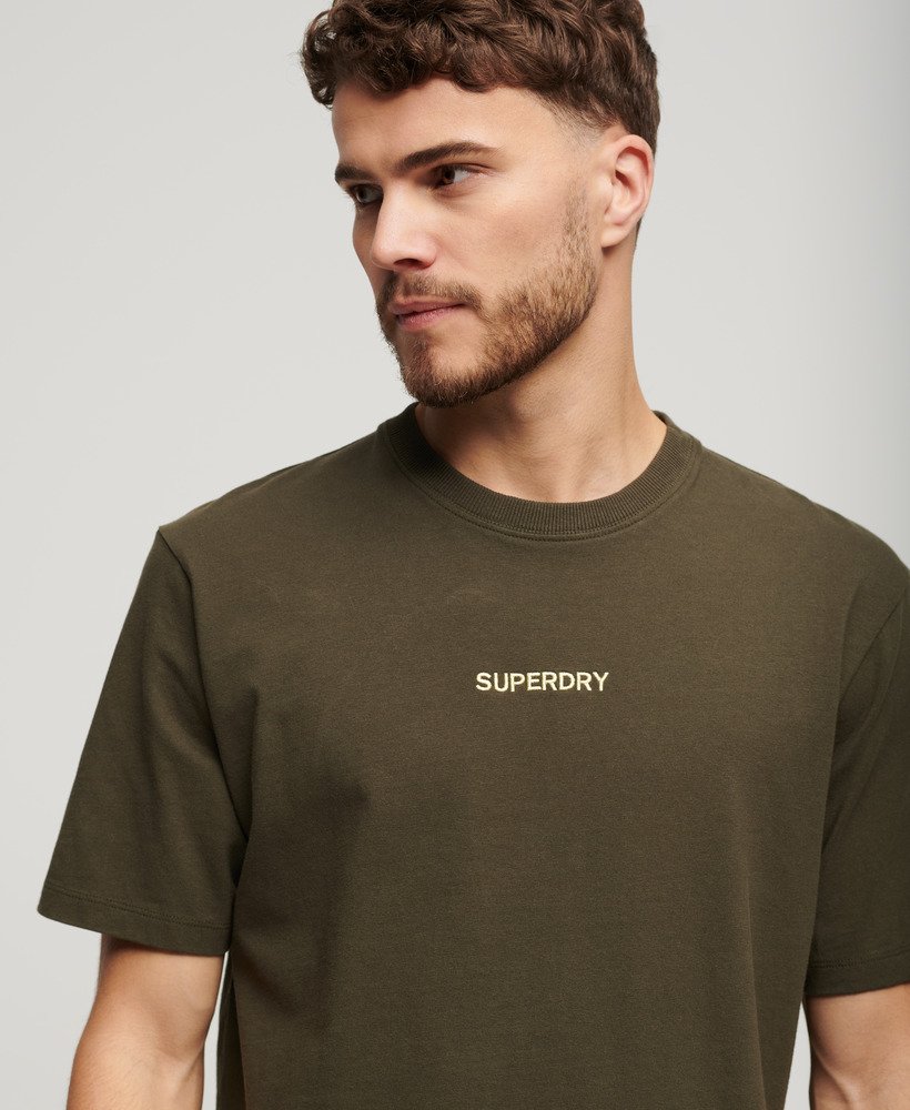 micro logo graphic loose t-shirt in army khaki