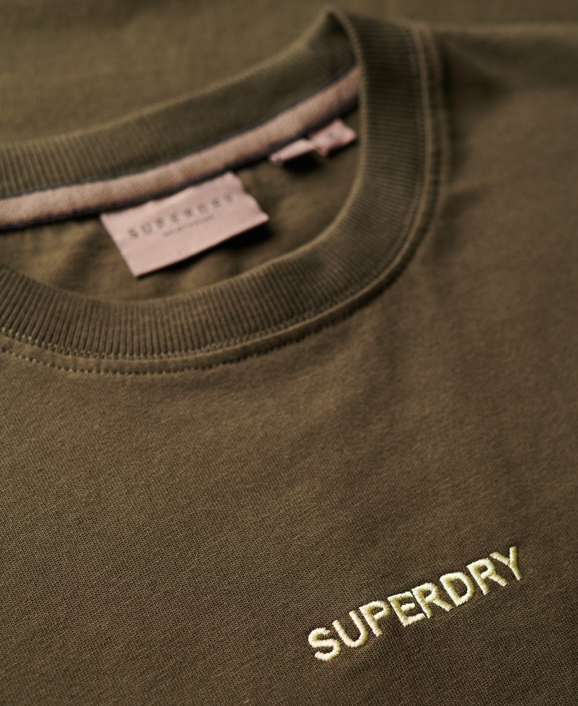 micro logo graphic loose t-shirt in army khaki