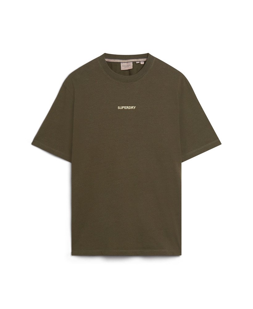 micro logo graphic loose t-shirt in army khaki