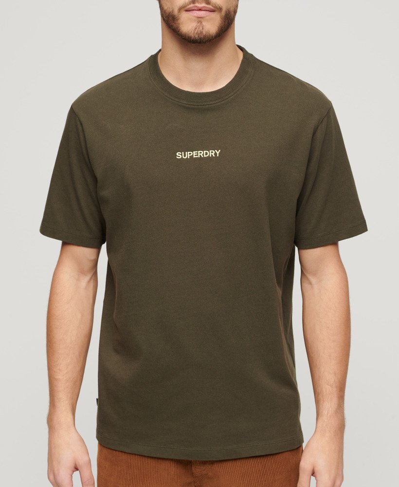 micro logo graphic loose t-shirt in army khaki