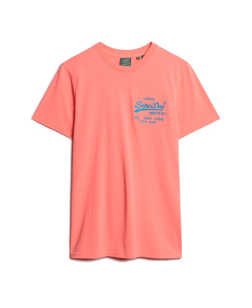 neon vintage logo t-shirt in neonrood