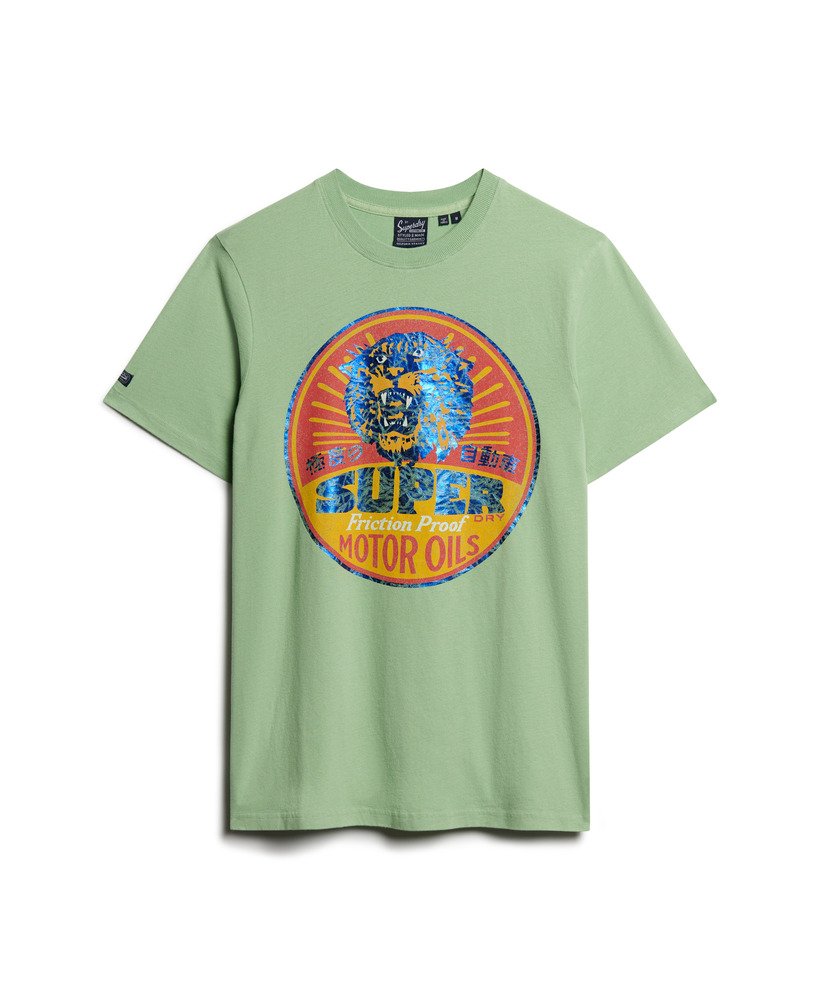t-shirt van gasoline workwear in zachtgroen