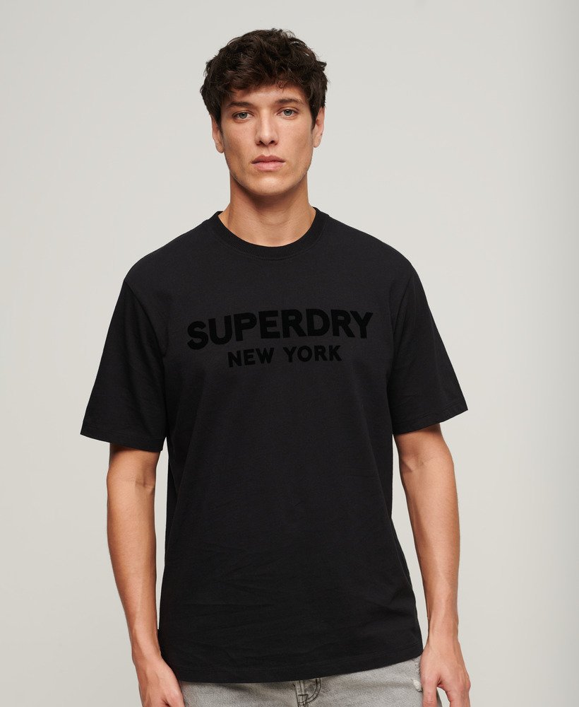 luxe sportief t-shirt met losse pasvorm in zwartzwart.