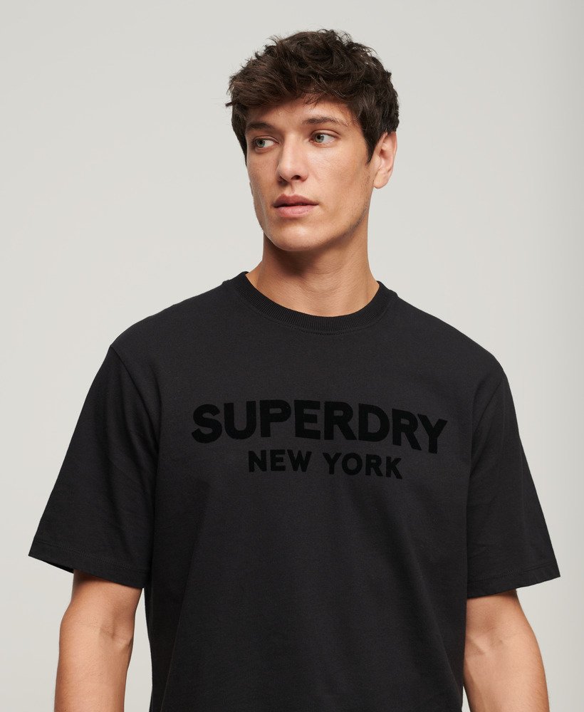 luxe sportief t-shirt met losse pasvorm in zwartzwart.