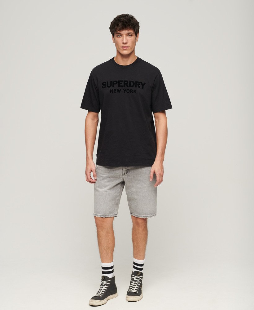 luxe sportief t-shirt met losse pasvorm in zwartzwart.