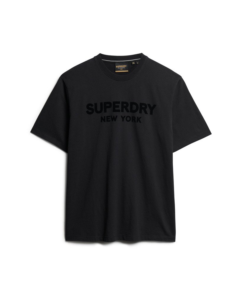 luxe sportief t-shirt met losse pasvorm in zwartzwart.
