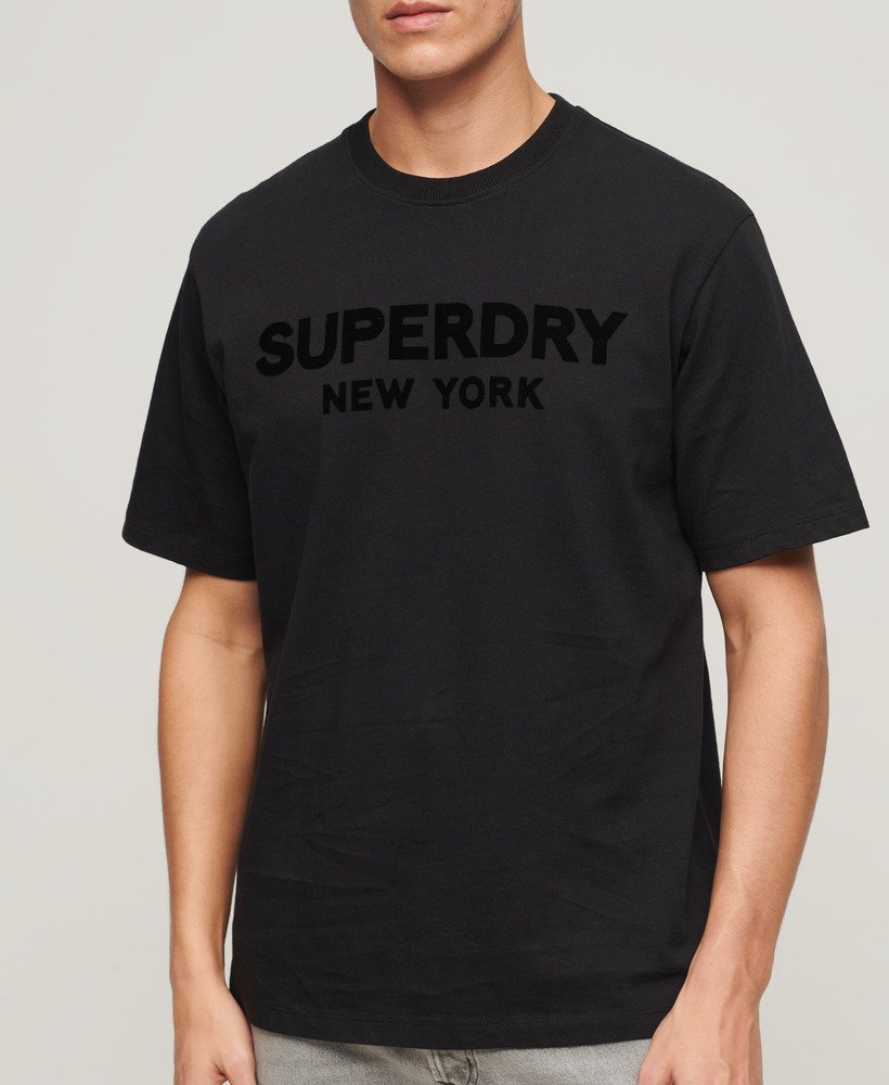 luxe sportief t-shirt met losse pasvorm in zwartzwart.
