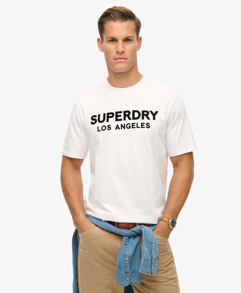 luxe sportief t-shirt met losse pasvorm in stralend wit.
