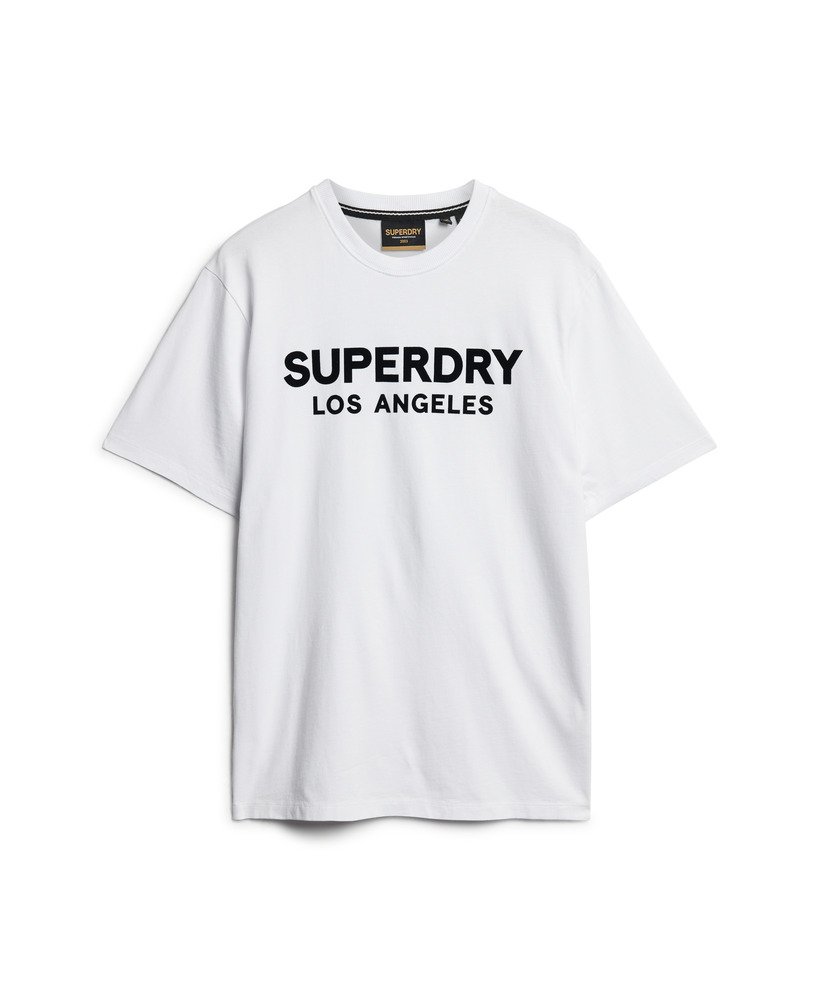 luxe sportief t-shirt met losse pasvorm in stralend wit.