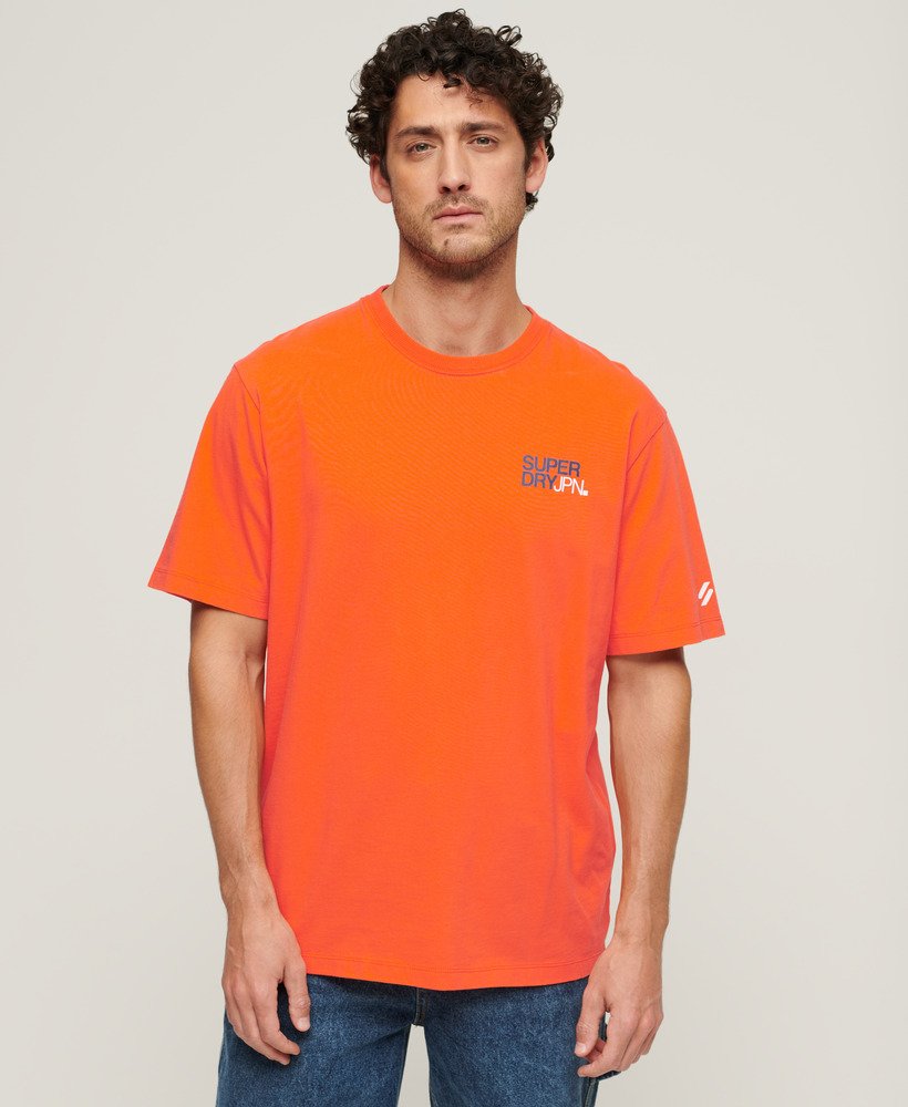 sportswear logo loose t-shirt in vlammend oranje