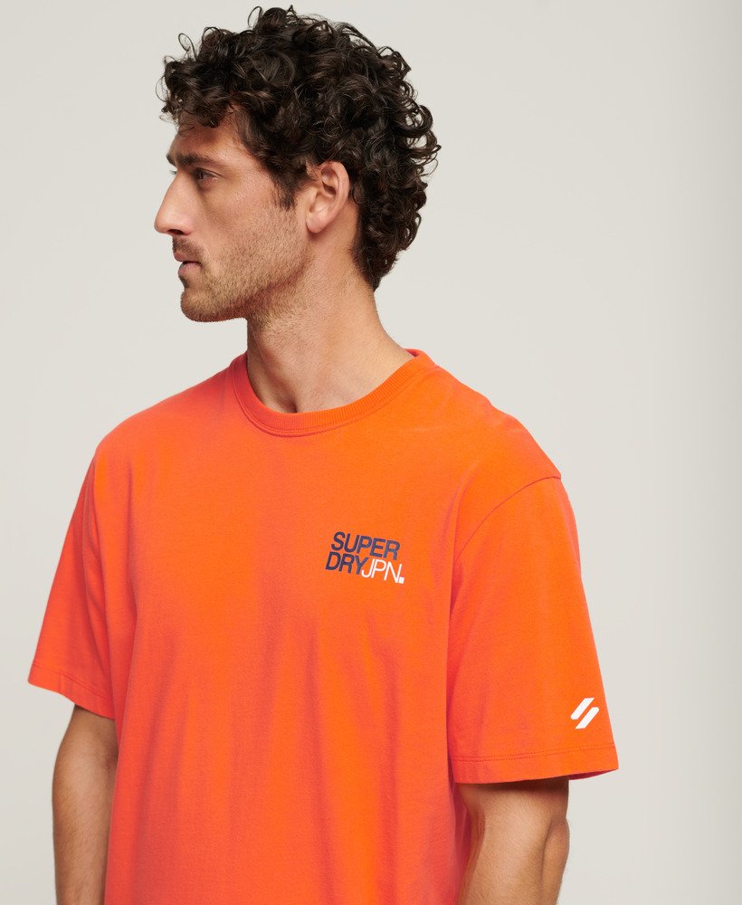 sportswear logo loose t-shirt in vlammend oranje