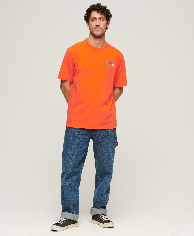 sportswear logo loose t-shirt in vlammend oranje