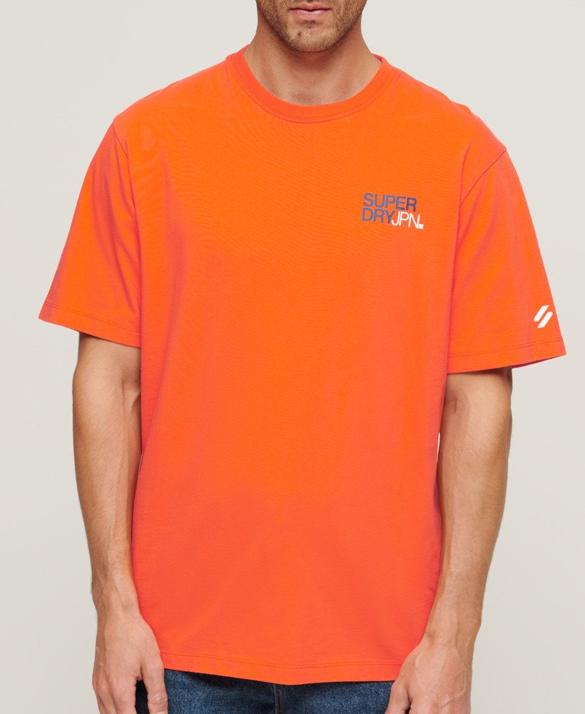 sportswear logo loose t-shirt in vlammend oranje