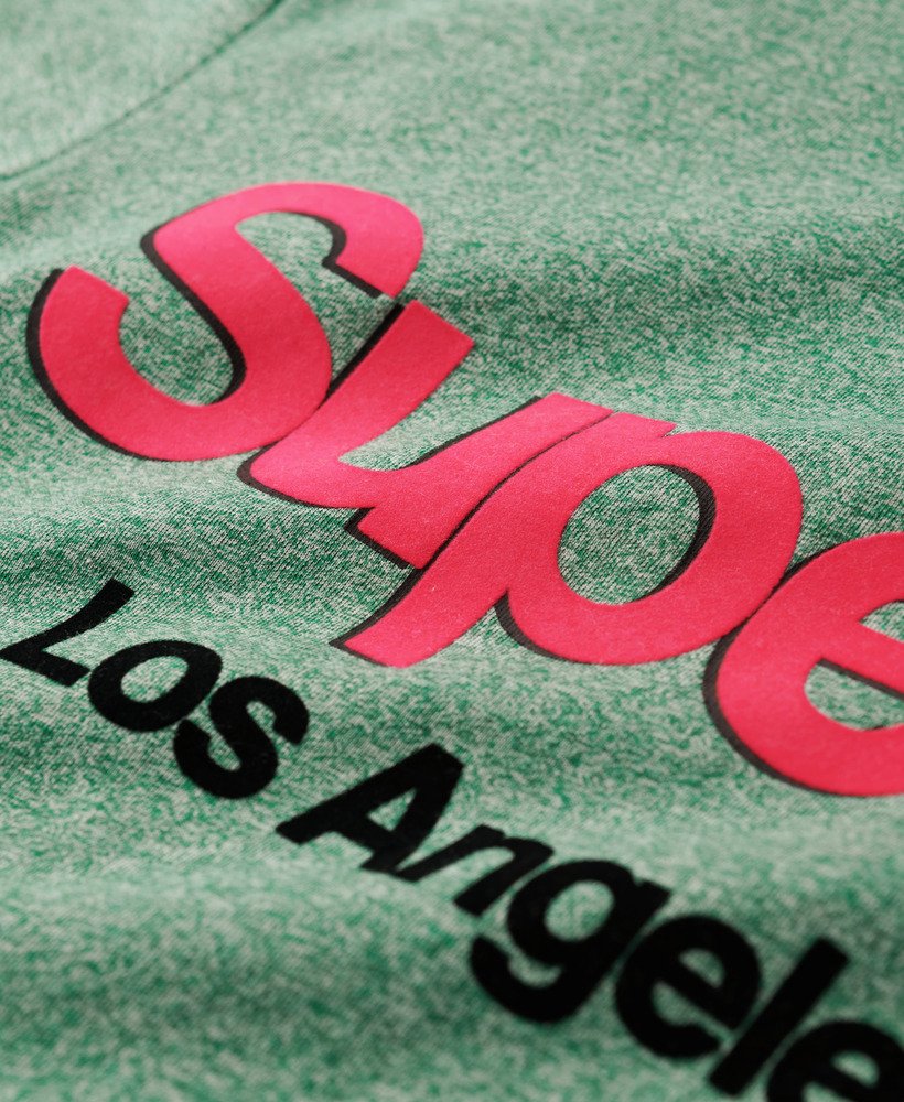 core logo classic washed t-shirt in bright green grit