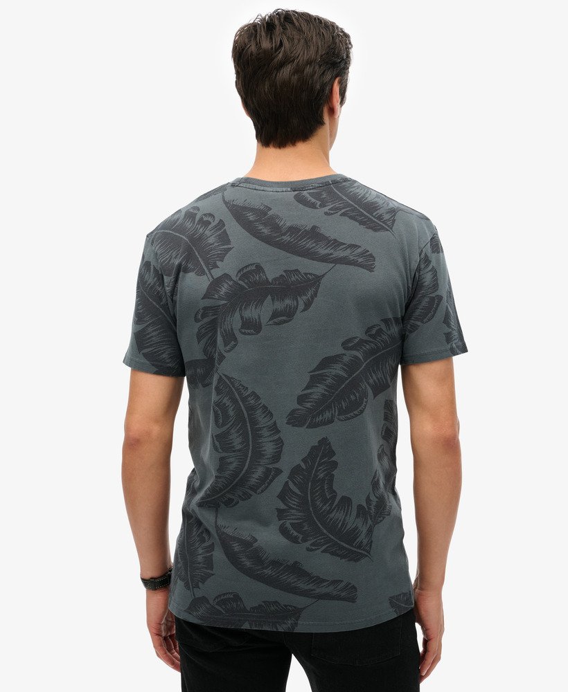 vintage t-shirt met overgeverfde print in eclipse navy
