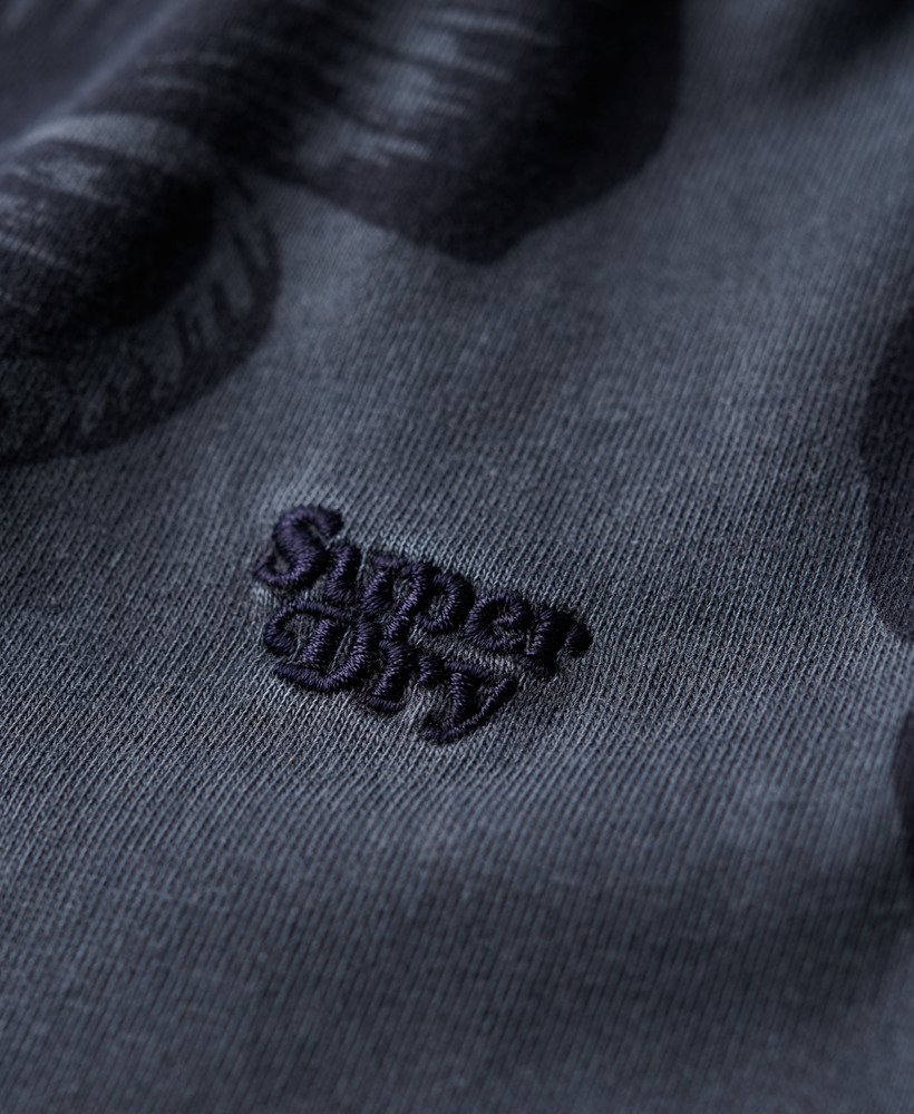 vintage t-shirt met overgeverfde print in eclipse navy