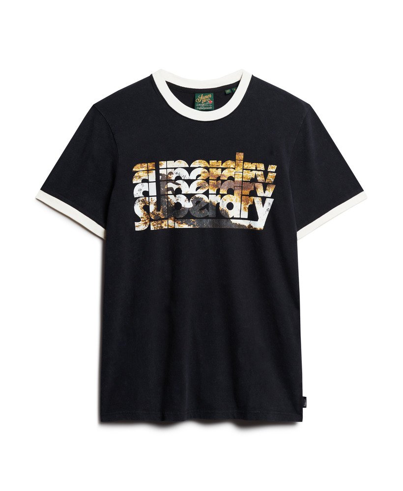 t-shirt met fotografisch logo in zwart