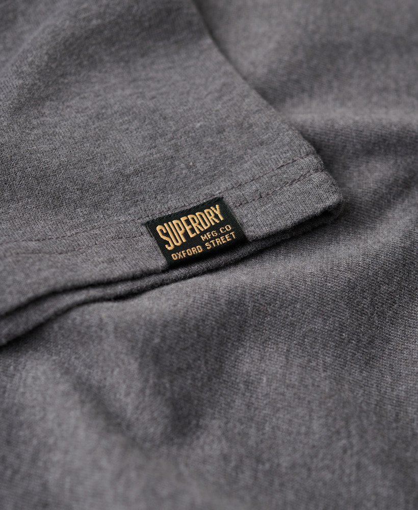 vintage logo heritage t-shirt met borstplaat in granietgrijs gemêleerd