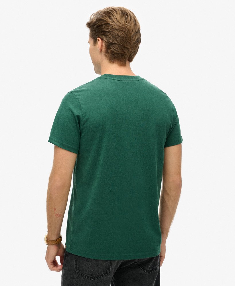 vintage logo heritage t-shirt met borstplaat in bengreen marl