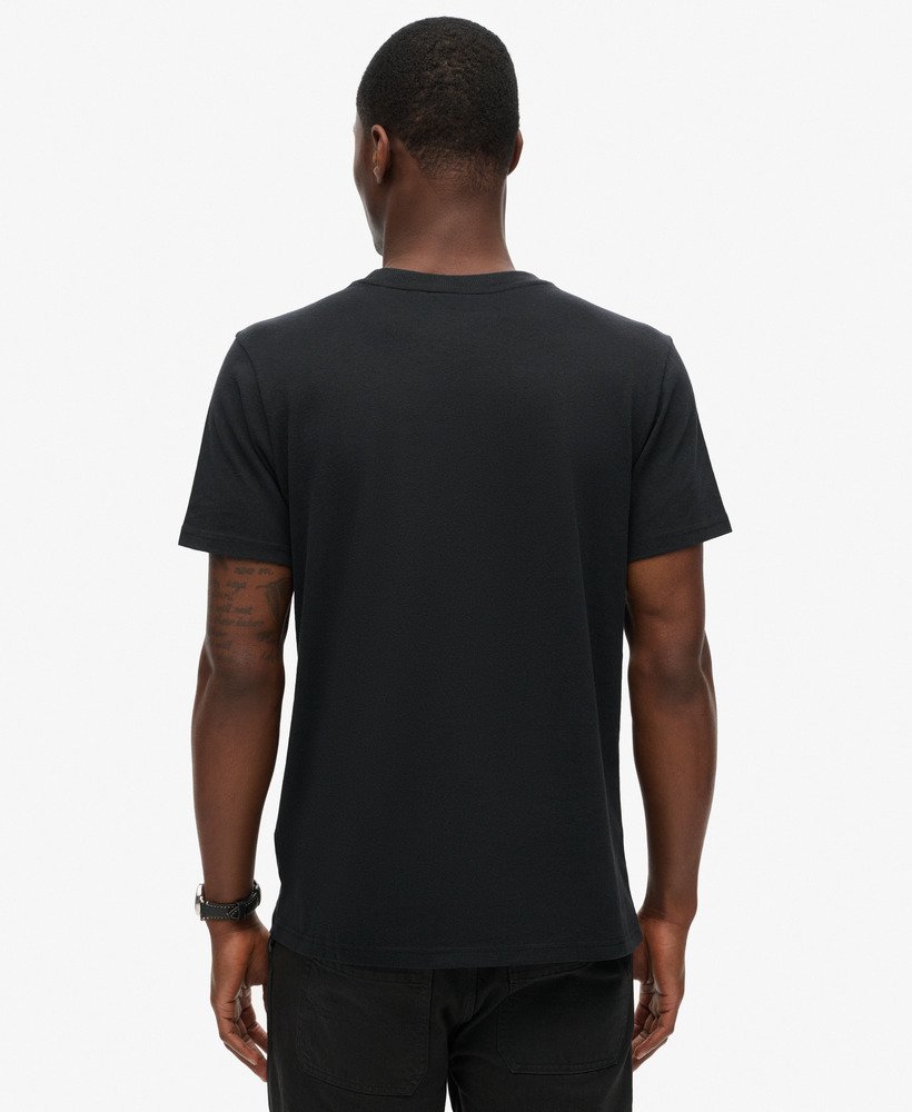 vintage logo heritage t-shirt met borstplaat in nero black marl