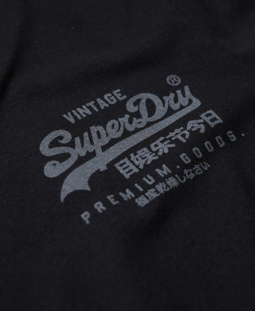 vintage logo heritage t-shirt met borstplaat in nero black marl