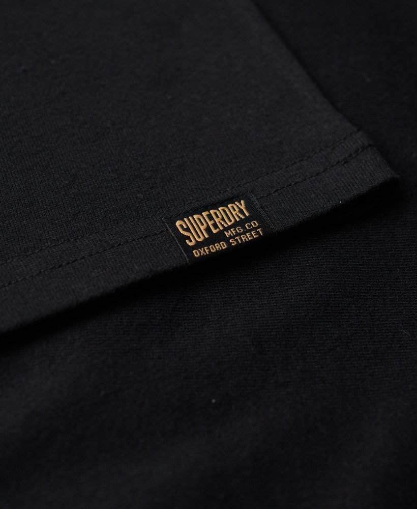 vintage logo heritage t-shirt met borstplaat in nero black marl
